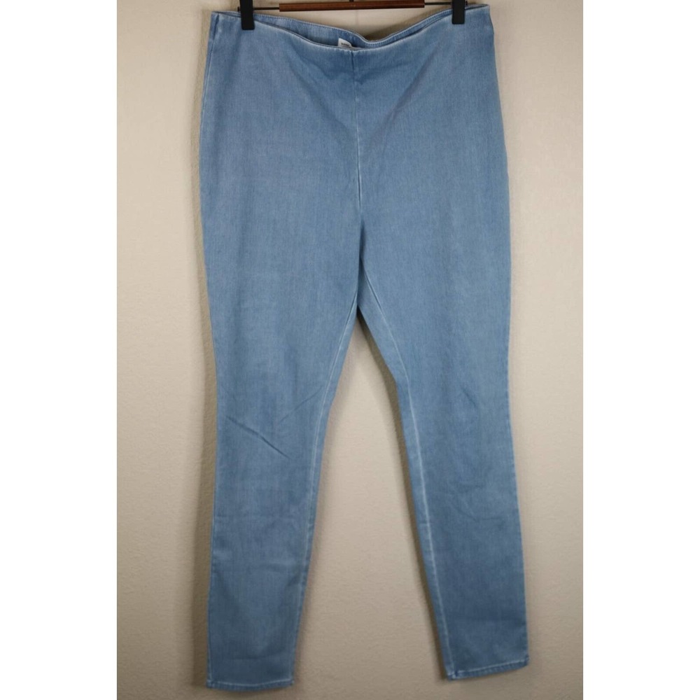 Good American Women Pull On Skinny Jeans Size 4 High-Rise Light Wash Blue Denim